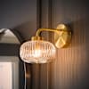 Amaia IP44 Gold Wall Light with Clear Glass Shade - image 1