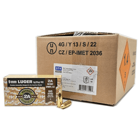 9mm Patriot Sports 115 Grain Full Metal Jacket Ammunition - 1000 Rounds - image 1