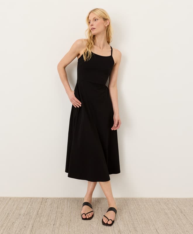 PACT Organic Women's Dayspring Blooms Multi Fit & Flare Midi Dress H2 - image 1
