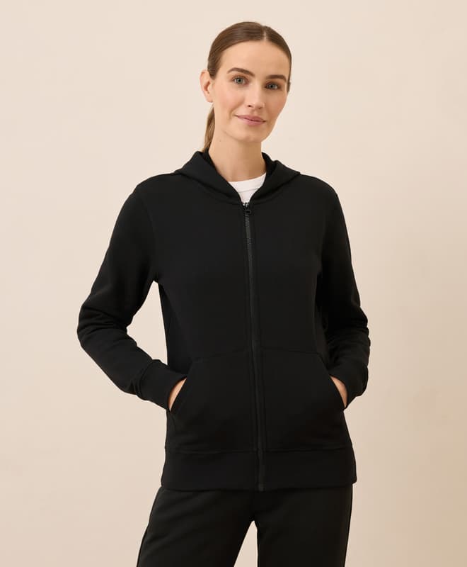 PACT Women's Heather Grey Brushed Fleece Zip Hoodie XS - image 1