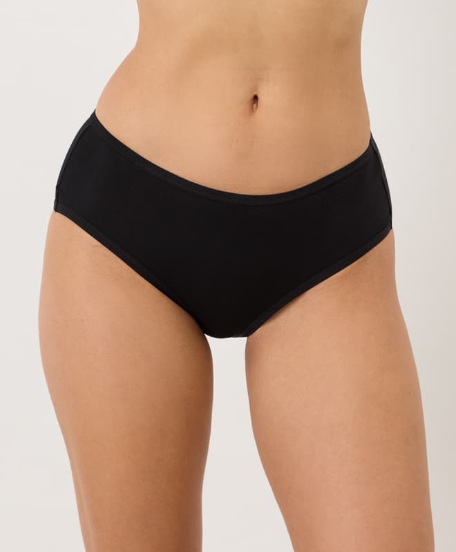 PACT Organic Women's Black Everyday Mid Rise Hipster 5-Pack XS - image 1