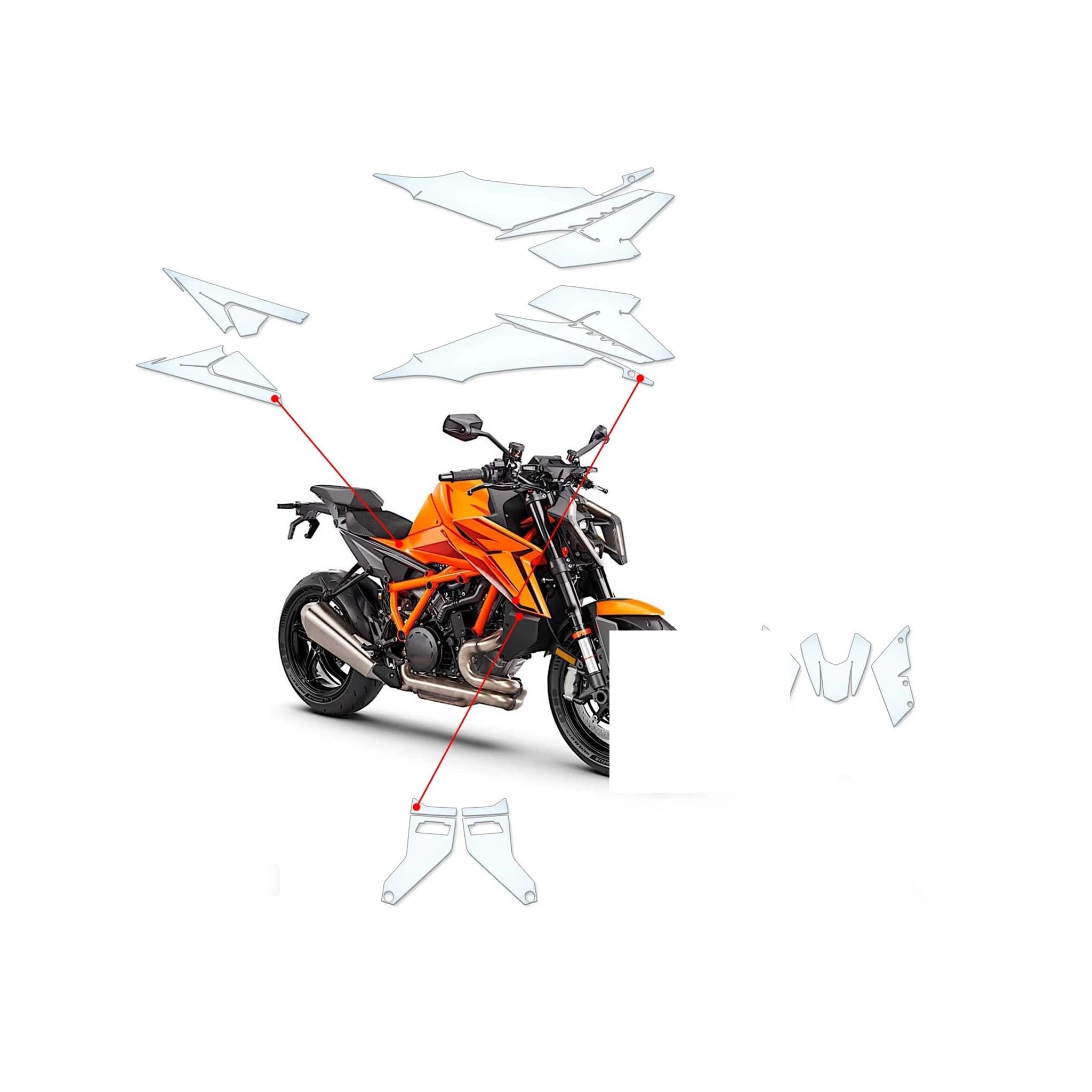 Steinschlag Lackschutz – Tankschutzfolie PPF Schutzfolie für KTM Super Duke 1390 R 2024-2025 - image 1