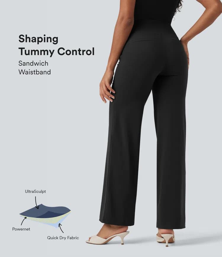 Halara UltraSculpt™ High Waisted Tummy Control Straight Leg Work Pants with Pockets - image 1