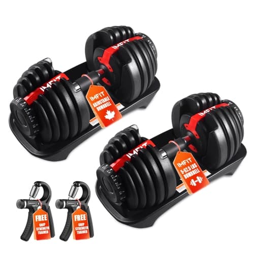 IMFit Adjustable Dumbbells Set 5-52.5 lbs with Free Hand Grip Strengtheners - image 1