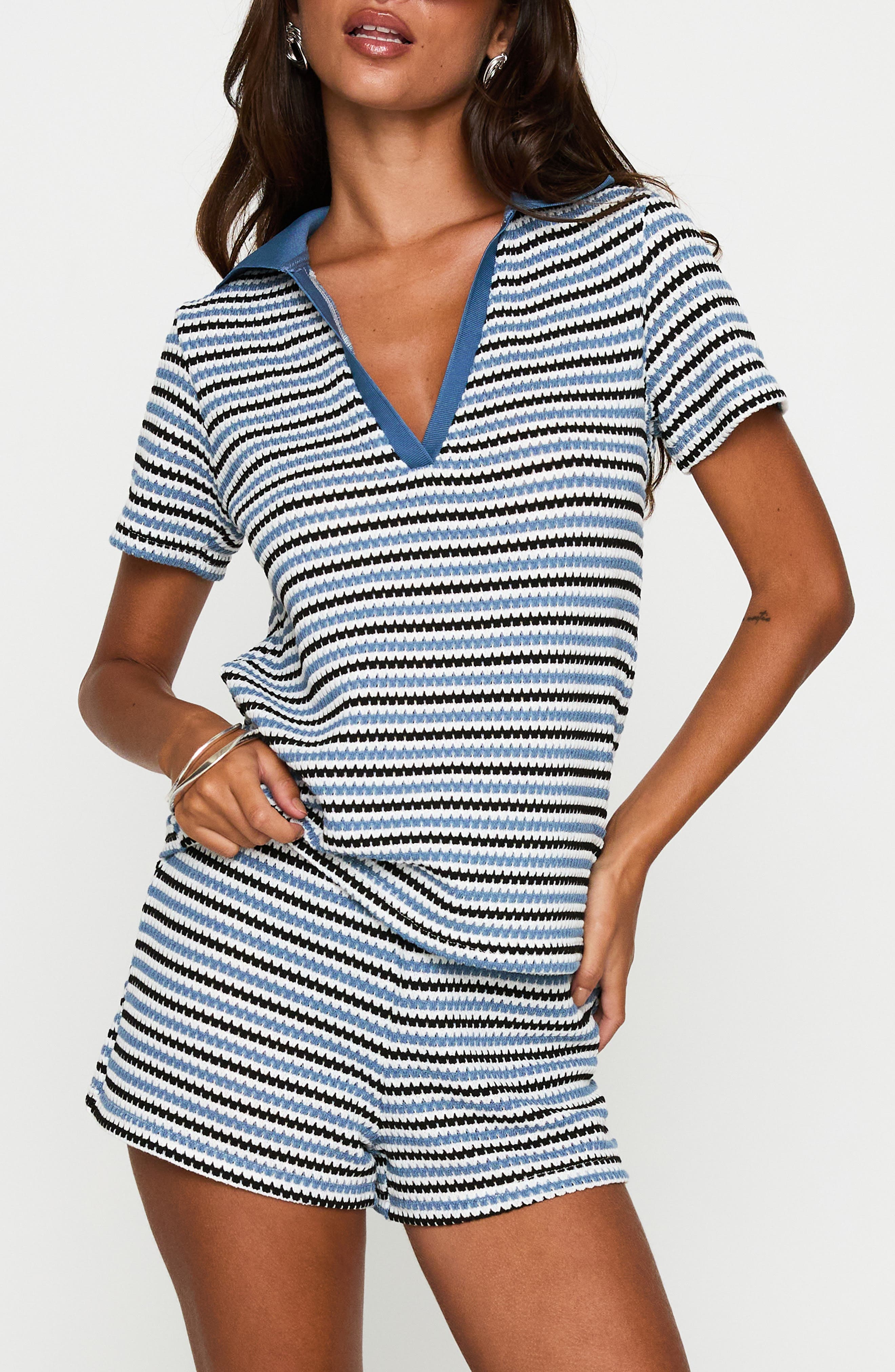 On Vacation Open Stitch Top & Shorts Set - image 1