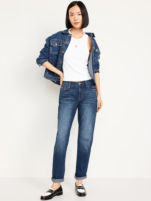 Mid-Rise Wow Boyfriend Straight Jeans - image 1