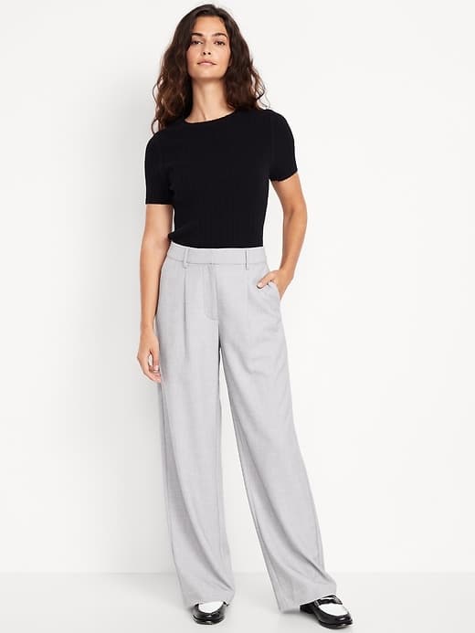 Extra High-Waisted Taylor Wide-Leg Trouser Pants - image 1