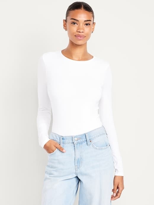Long-Sleeve Crew-Neck Bodysuit - image 1