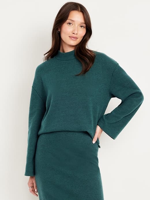 Cozy Mock-Neck Tunic Sweater - image 1