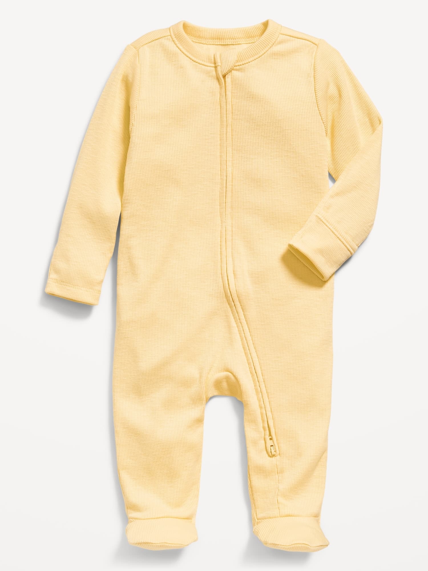Old Navy Ribbed 2-Way-Zip Sleep & Play Footed One-Piece for Baby - image 1