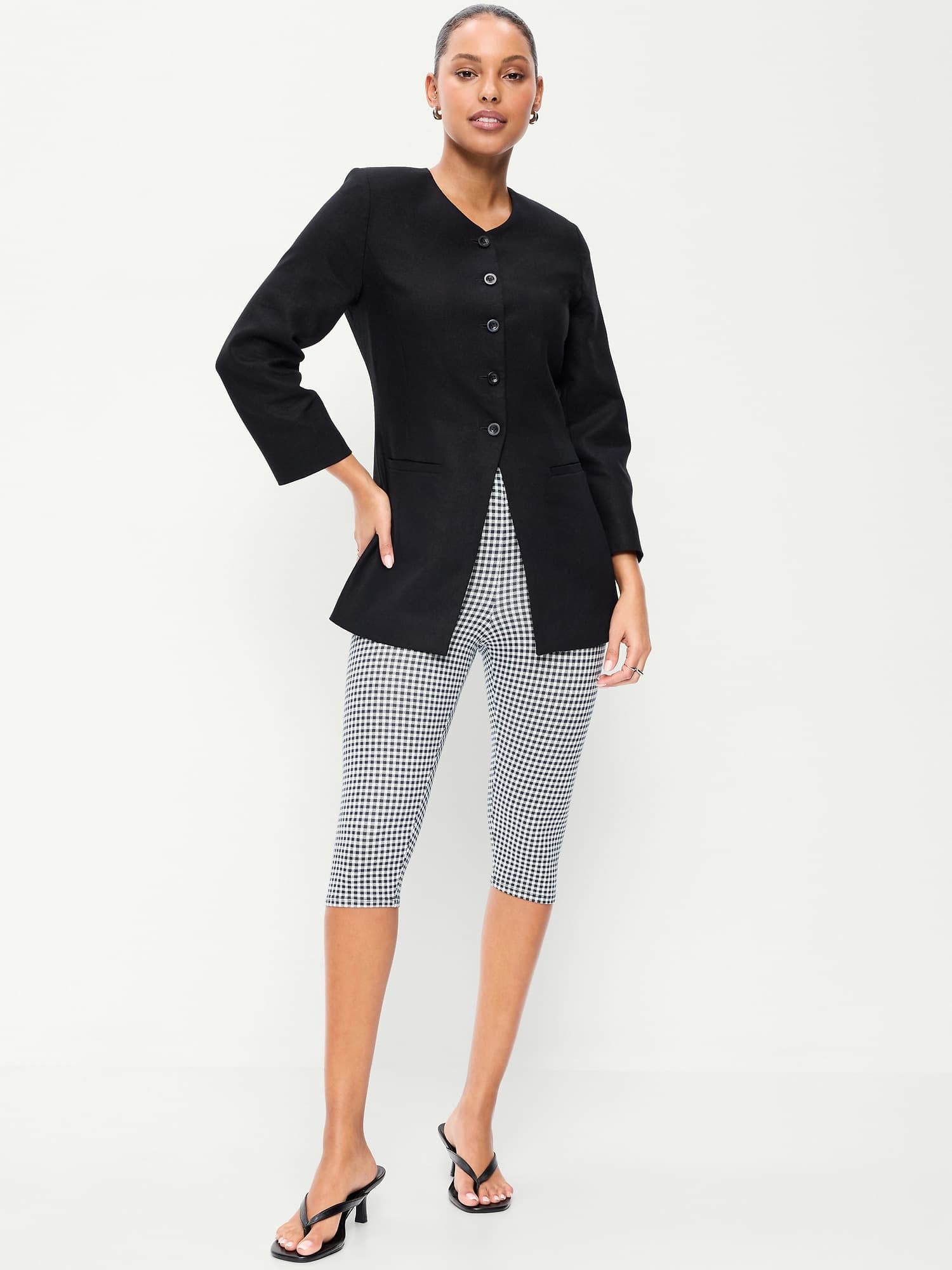 High-Waisted Fashion Layering Capri Legging - image 1