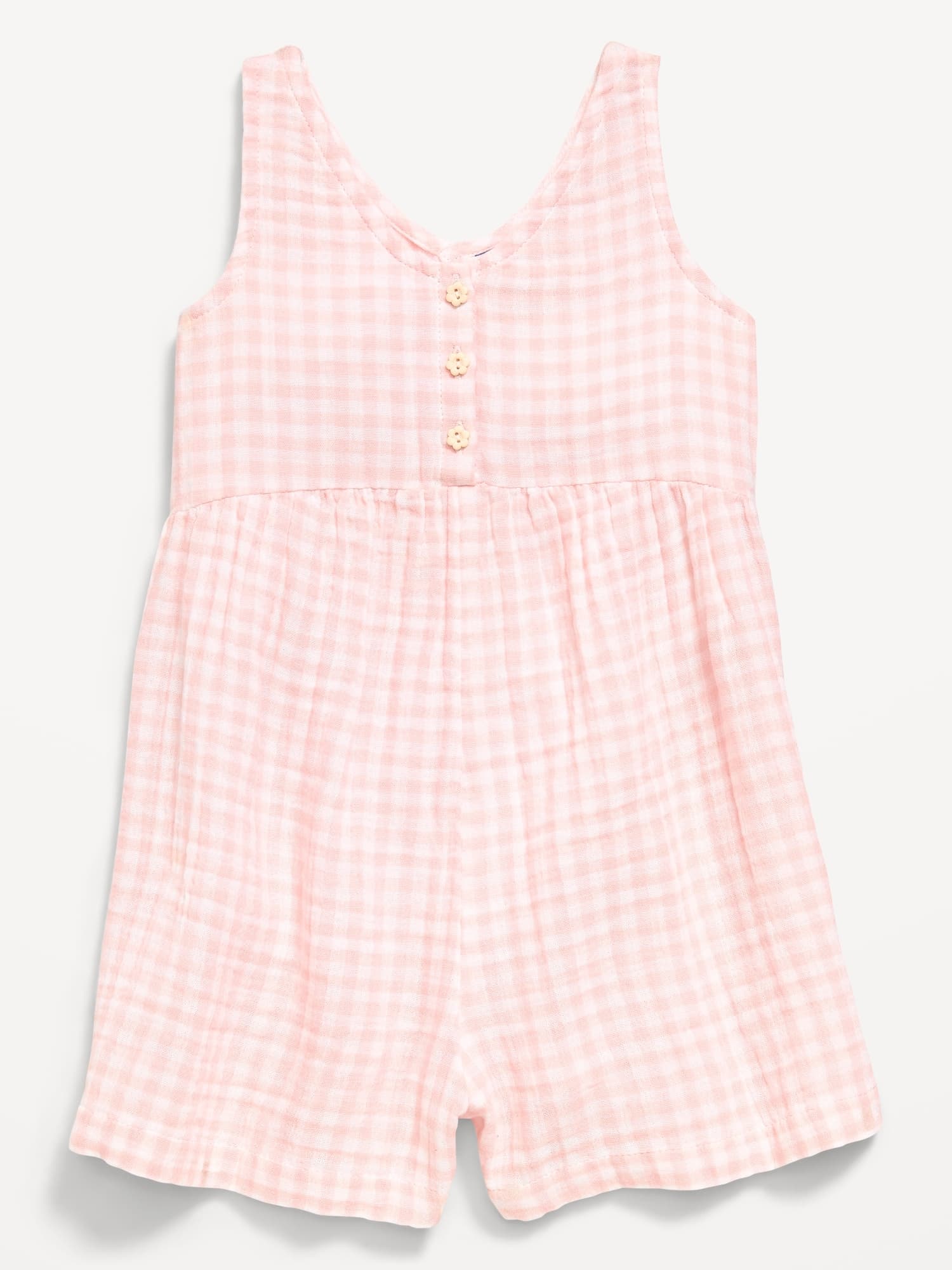 Oversized Sleeveless Double-Weave Romper for Toddler Girls - image 1