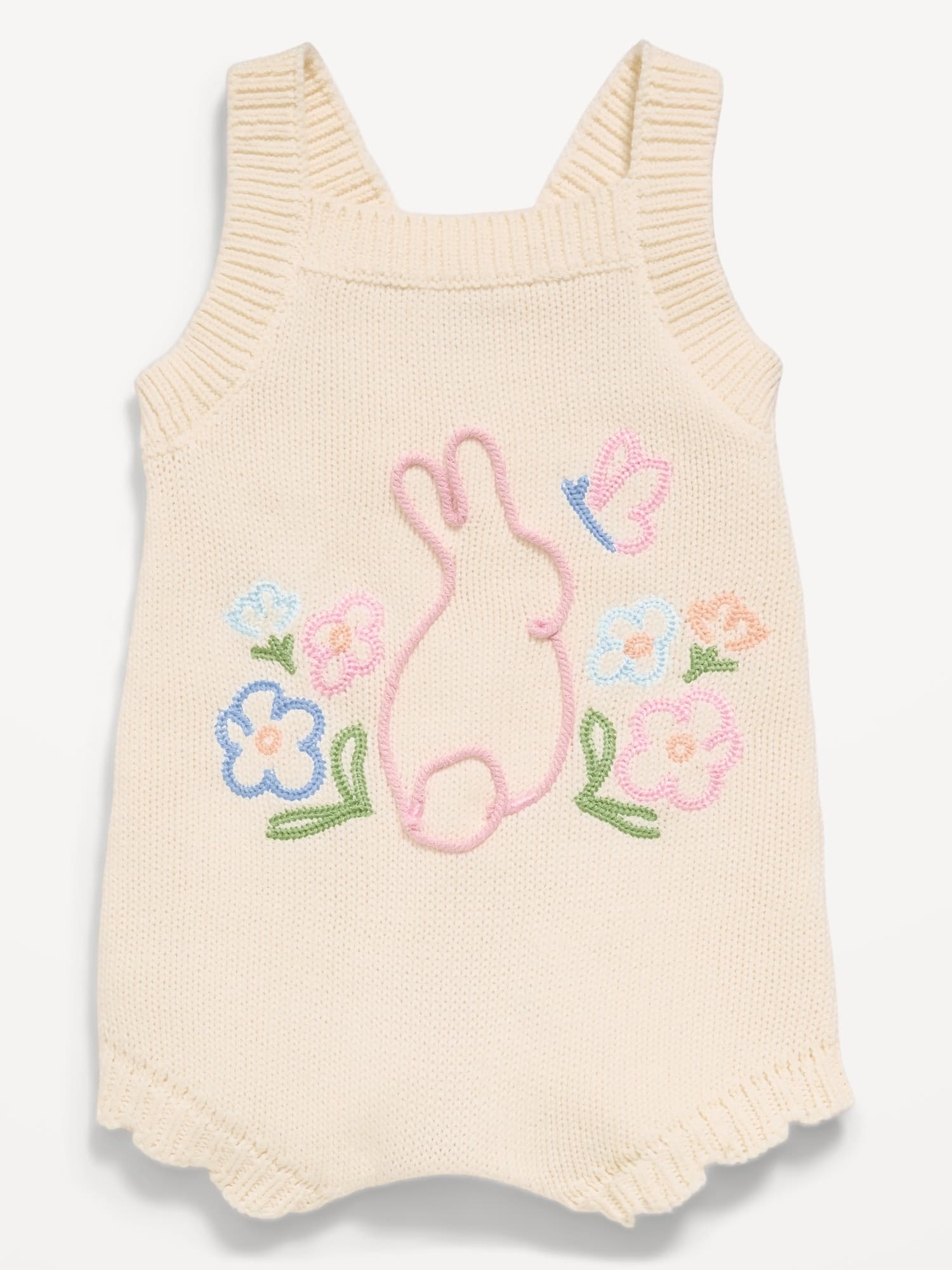 Old Navy Baby Sleeveless Embroidered Sweater One-Piece Romper - image 1