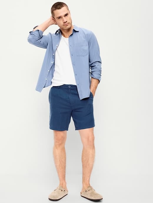 Slim Linen-Blend Rotation Chino Shorts - 8-inch inseam - image 1