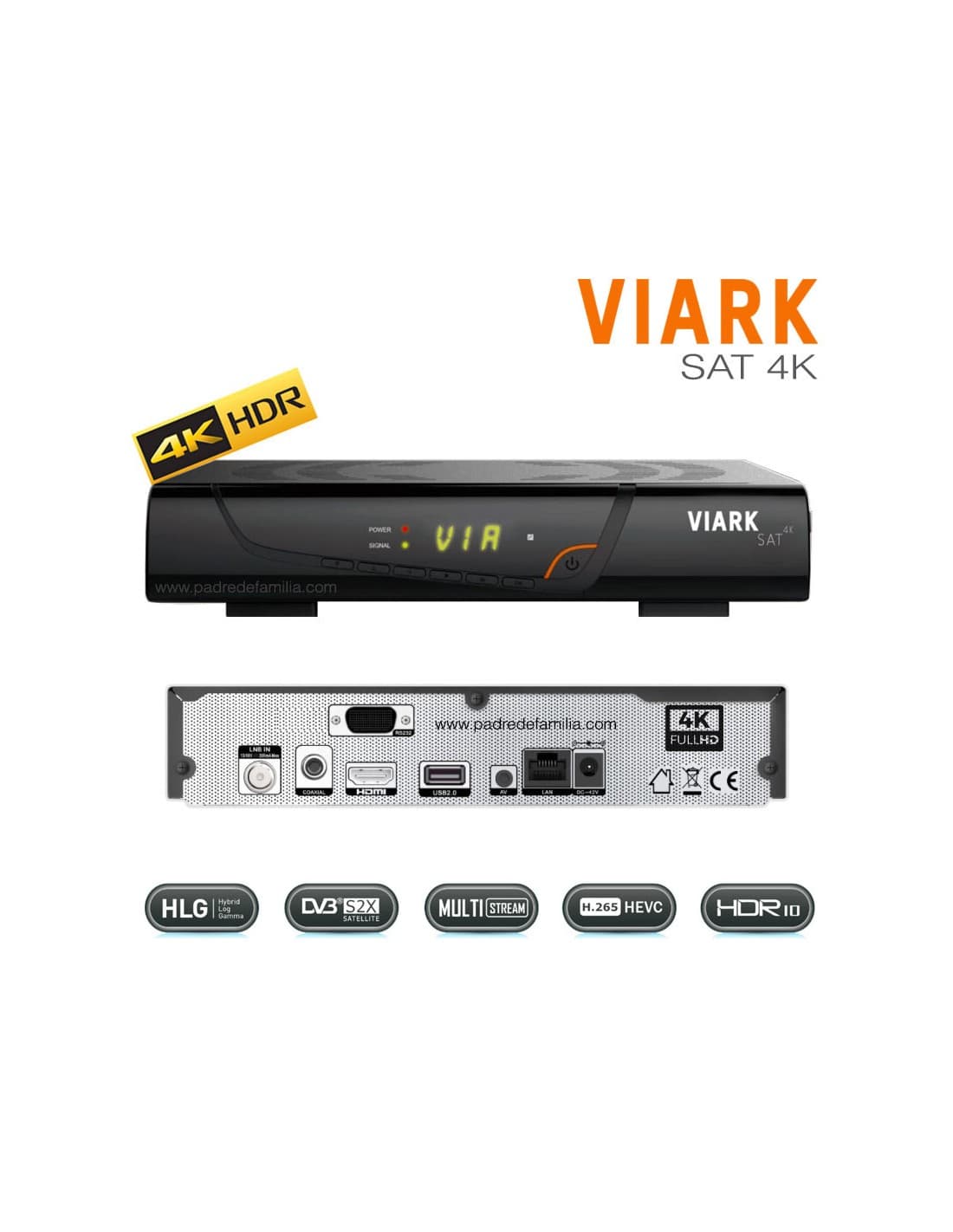 Viark SAT 4K - Receptor satélite actualizable 4K UHD Multistream DVB-S2 - image 1