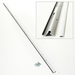 White Hinge Rail for 1" Thick Standard Install 3/4 & 1/2 Partial View Ventilating Doors With Keyed Lock - image 1