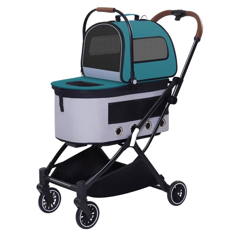Double Pet Stroller with Detachable Carriers - image 1