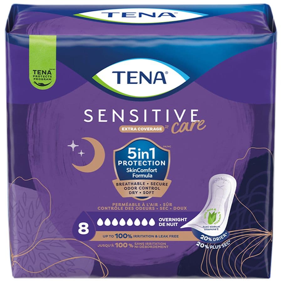 Tena Serenity Intimates Overnight Absorbency Incontinence Pads for Women Unscented - image 1