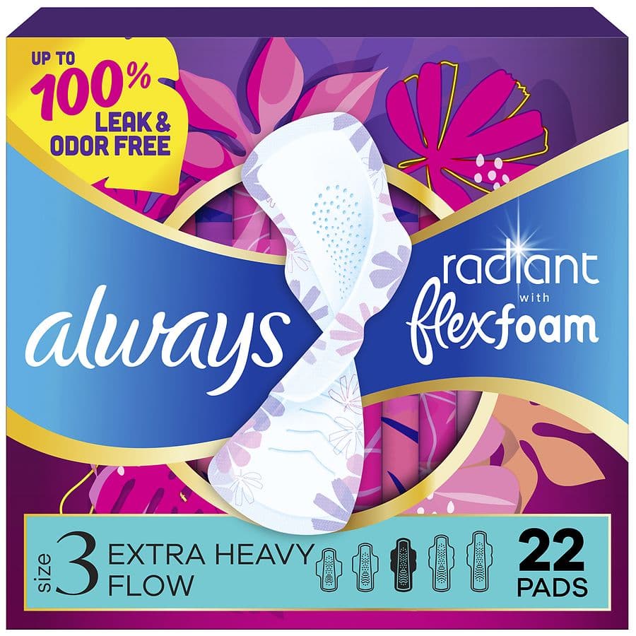 Always FlexFoam Pads with Wings Lightly Scented Size 3 Extra Heavy Flow - image 1