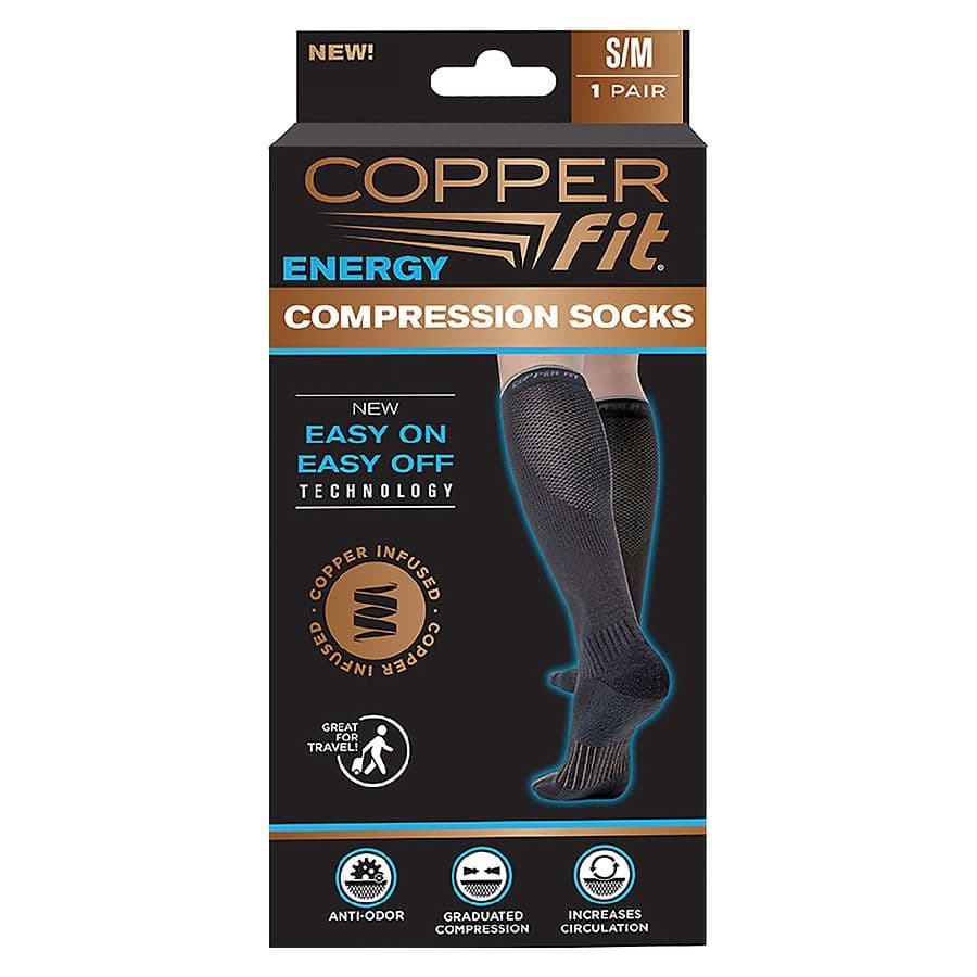 Copper Fit Energy Compression Socks S/M Black - image 1