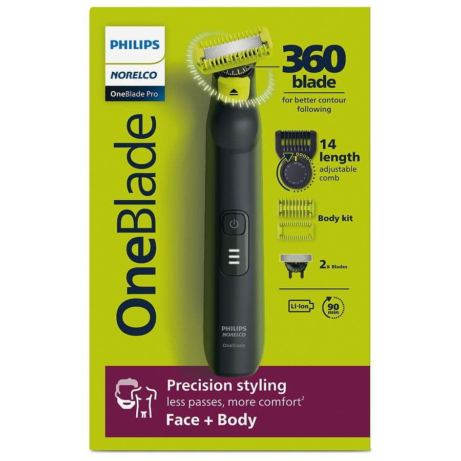 Philips Norelco OneBlade 360 Pro Hybrid Face & Body Electric Trimmer Black - image 1