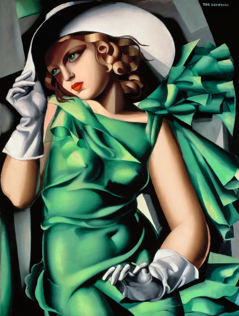 Young Woman in Green (Young Woman with Gloves) - image 1