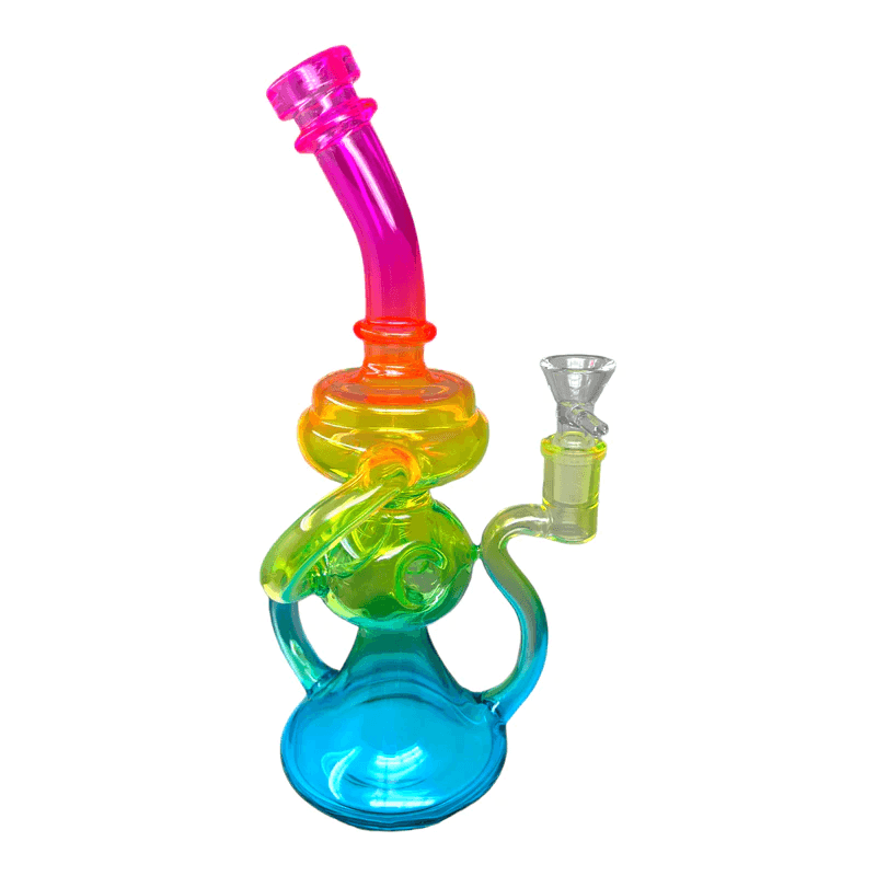 Rainbow Glass Recycler Dab Rig - image 1