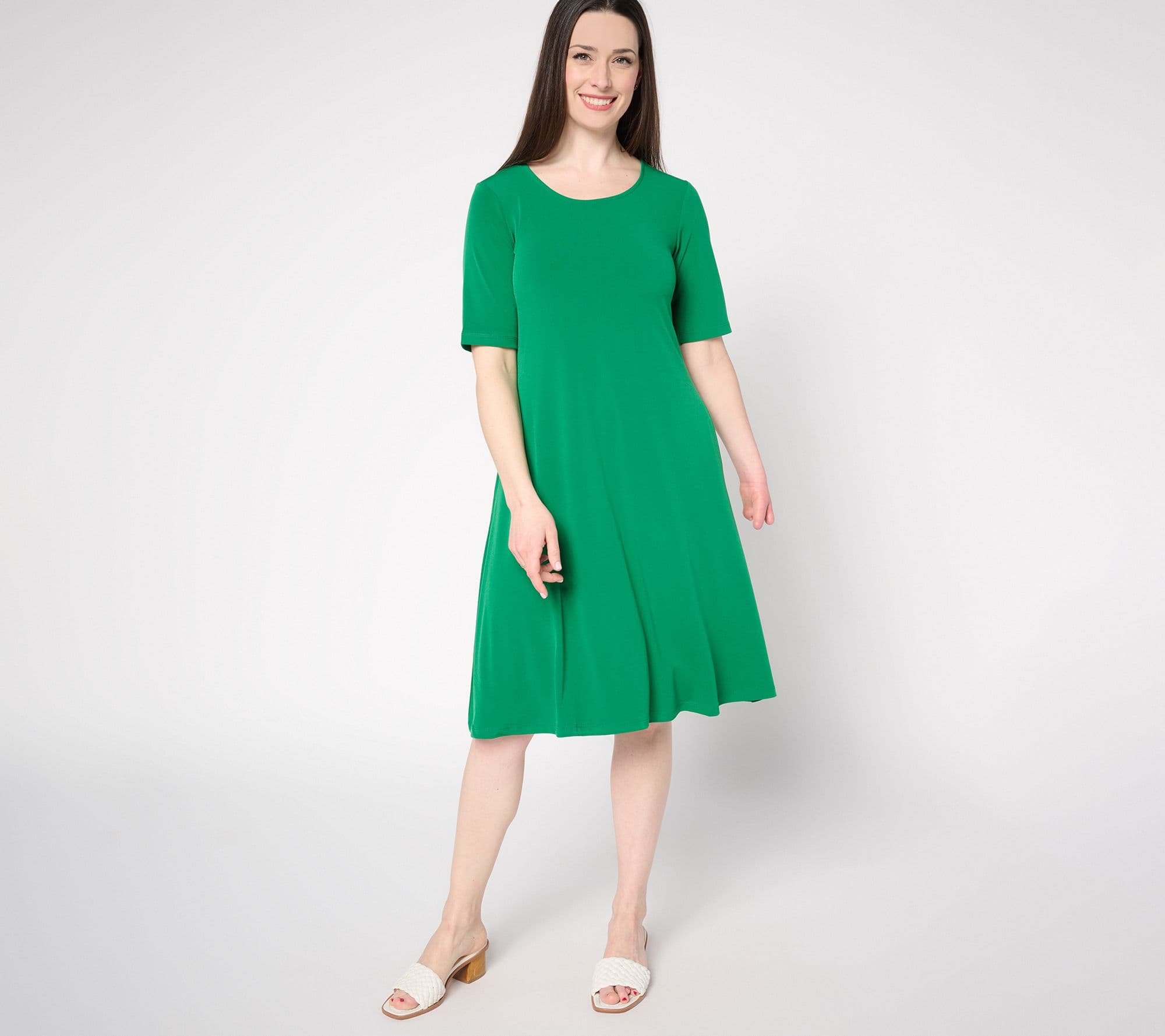 Susan Graver Tall Liquid Knit Fit & Flare Dress - QVC.com - image 1