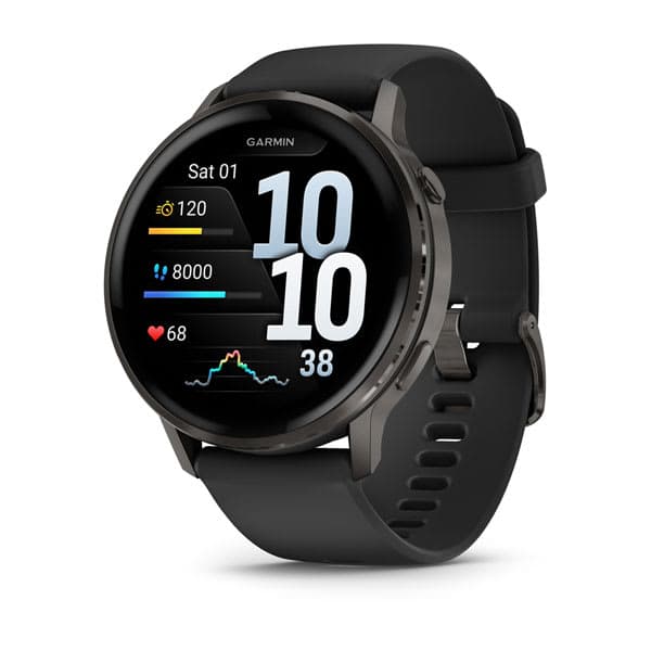 Garmin Venu 4 45mm Slate with Black Silicone Band - image 1