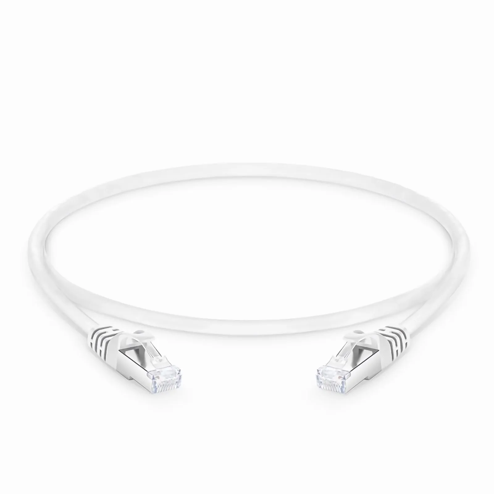 FS 2ft (0.6m) Cat6a 26AWG Snagless Shielded (S/FTP) PVC CM Ethernet Network Patch Cable, White - image 1