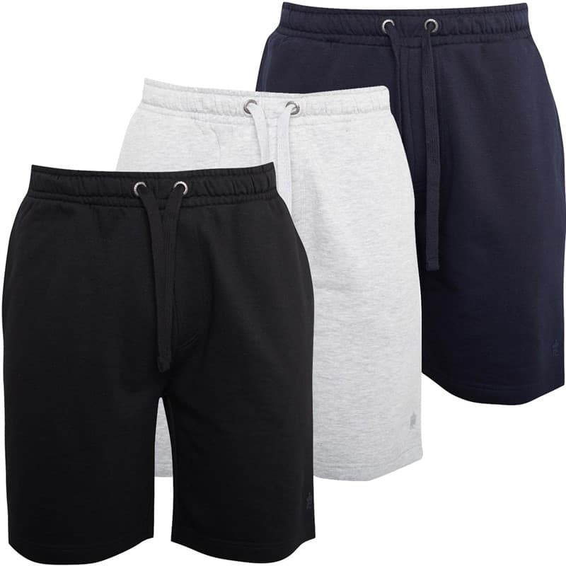 French Connection Mens Three Pack Jersey Shorts Multi Black/Marine/Light Grey Melange - image 1