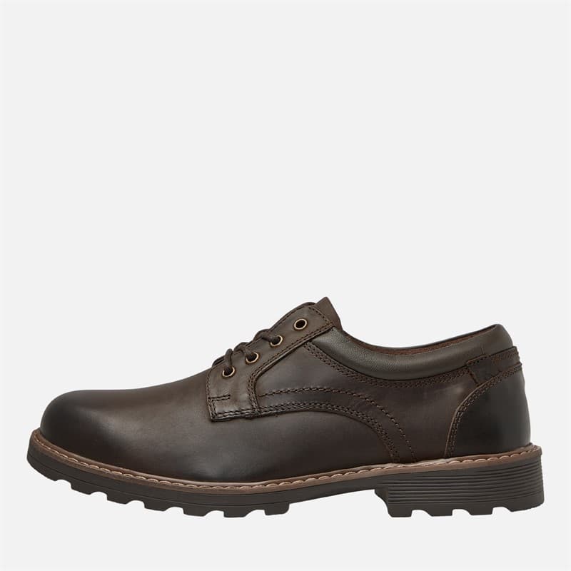 Rockport Mens Marshall Plain Toe Brown Leather Lace-Up Shoes UK 6 - image 1