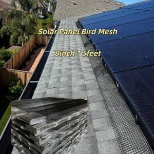 5ft X 8in Spanish Tile Solar Panel Mesh Cut Pieces, Pre-Cut Bird Control & Rodent Guard for Curved Tile Roof - image 1