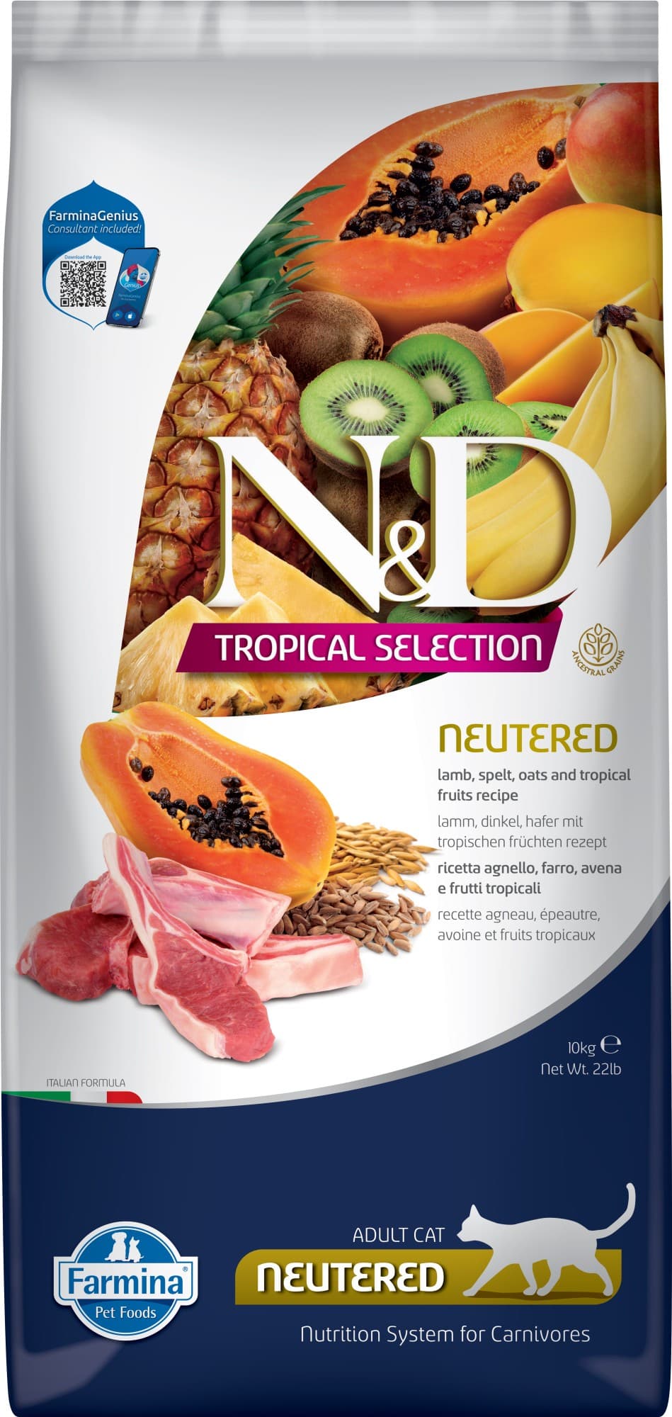 N&D Tropical voeding voor de gecastreerde kat Lam 10 kg - image 1