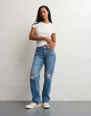 AE Curvy High-Waisted Straight Jean - image 1