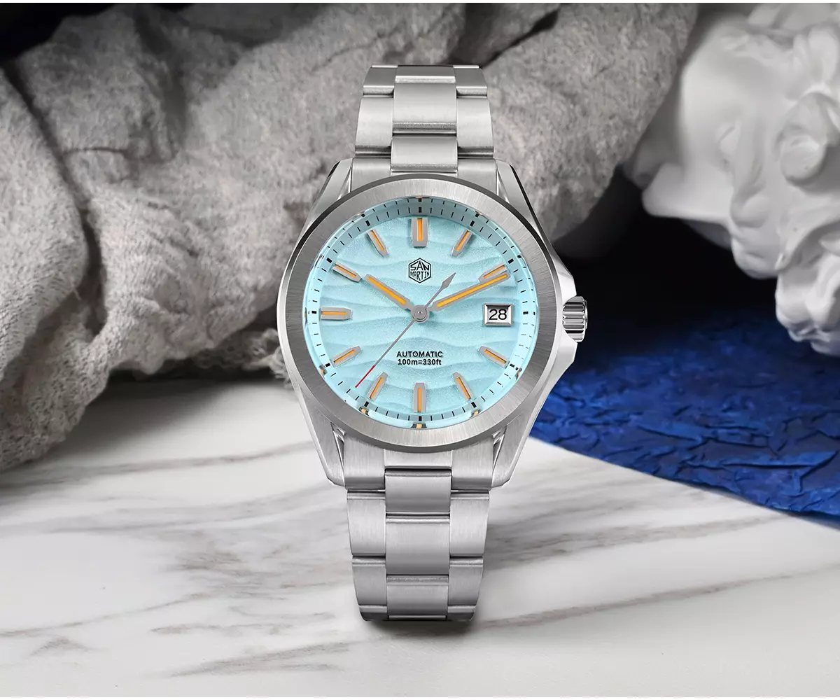 San Martin New SN0129-C1 39mm NH35 Luxury Men's Business Dress Watch Automatic Mechanical desert texture dial Waterproof 100m Luminous - San Martin Official Store - image 1