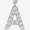 Lab-Grown (G-H / SI2-I1) Diamond Accent Initial Pendant in Sterling Silver - A - image 1