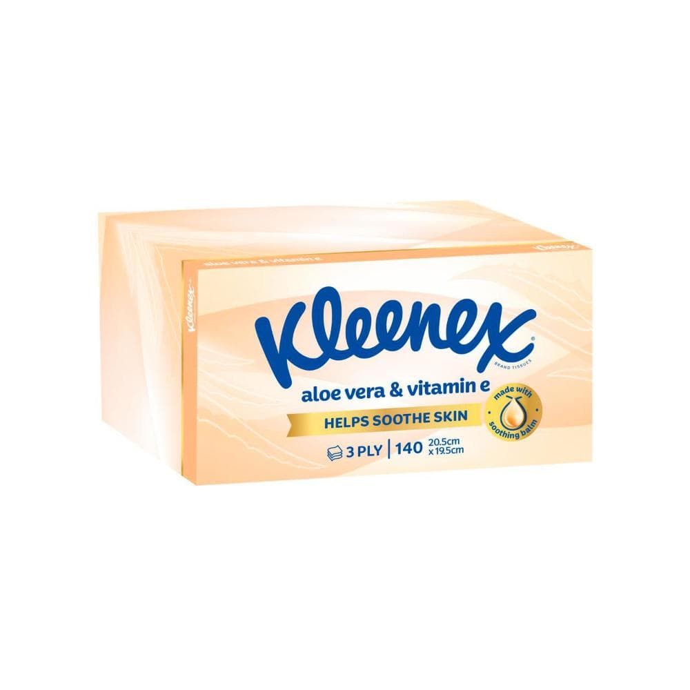 Kleenex 3 Ply Wellbeing Tissues Facial Aloe Vera 140 Pack - image 1