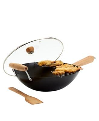 INFUSE Asian Carbon Steel 4-Piece Non-Stick Wok Set - image 1