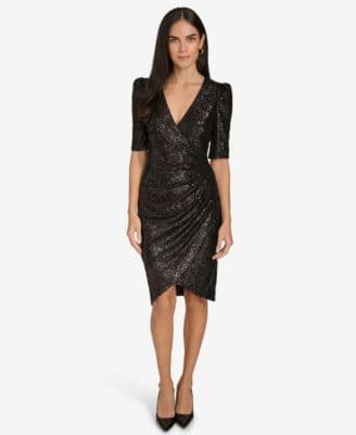 Calvin Klein Women's Short Sleeve Sequin Sheath Dress - image 1