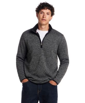 Weatherproof Vintage Men's Fleece Quarter Zip Sweater with Sherpa Lining - image 1