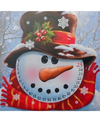Lighted Canvas Snowman Advent Calendar 16" x 20" - image 1