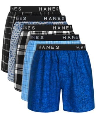 Hanes Men's Ultimate 5-Pk. Moisture-Wicking Boxers Asst Plaids Size S - image 1