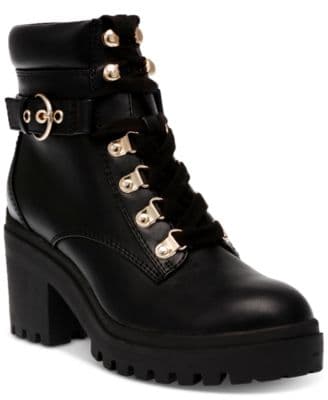 Wild Pair Women's Bridgitt Lace-Up Side-Zip Lug-Sole Booties - image 1