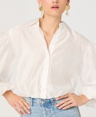 ASTR the Label Women's V-Neck Button Front Top - image 1