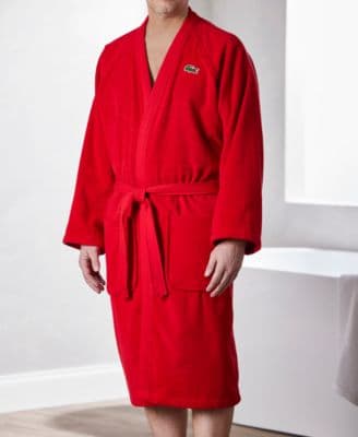 Lacoste Home Logo Patch 100% Cotton Pique Bath Robe - image 1