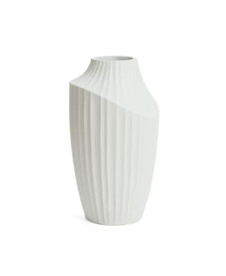 White MgO Modern Abstract Sculpture 20-Inch Tall Vase - image 1