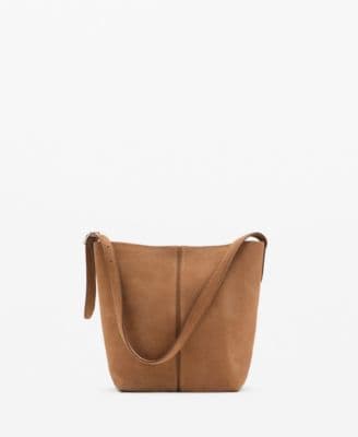 MANGO Women's Leather Bucket Bag - image 1