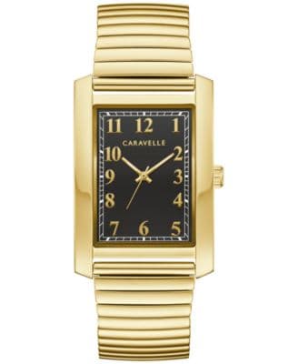 Caravelle by Bulova Men's Dress Gold-Tone Stainless Steel Expansion Bracelet Watch 30mm - image 1