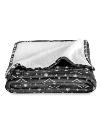 Sherpa Collection Reversible Plush Fleece & Faux Shearling Blanket, Full/Queen - image 1